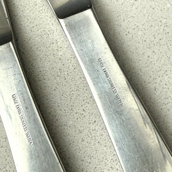 Gense Set Of 6 Facette Steak Knives And Holder Stainless Steel Sweden 8” Vintage - Picture 7 of 7